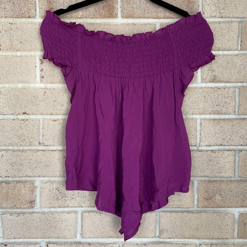 Express Smocked Off the Shoulder Blouse